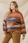 Junior Plus Rust Mix Knit Long Sleeve Soft To Touch Sweater /3-2-1