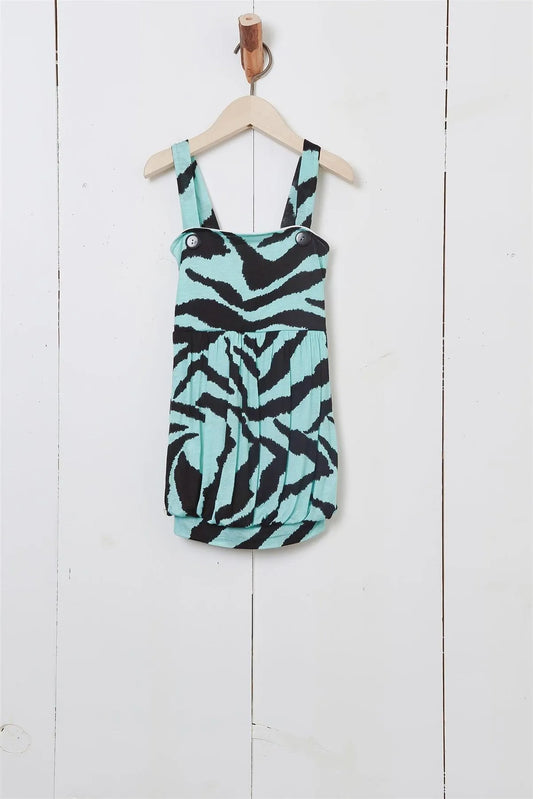 Toddler Girls Black And Aqua Animal Print Tunic Top / 1-2-1-1-2-2 - Tasha Apparel Wholesale