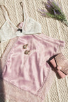 Blush Pink Mauve Satin Lace Nylon Cut Out Side Chic Mini Skirt /2-2-2
