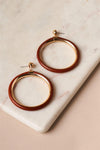 Brown Cylinder C Hoop Earrings /1 Pair - Tasha Apparel Wholesale