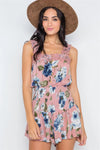 Dusty Pink Floral Smocked Crochet Romper /1-3-2-1 - Tasha Apparel Wholesale