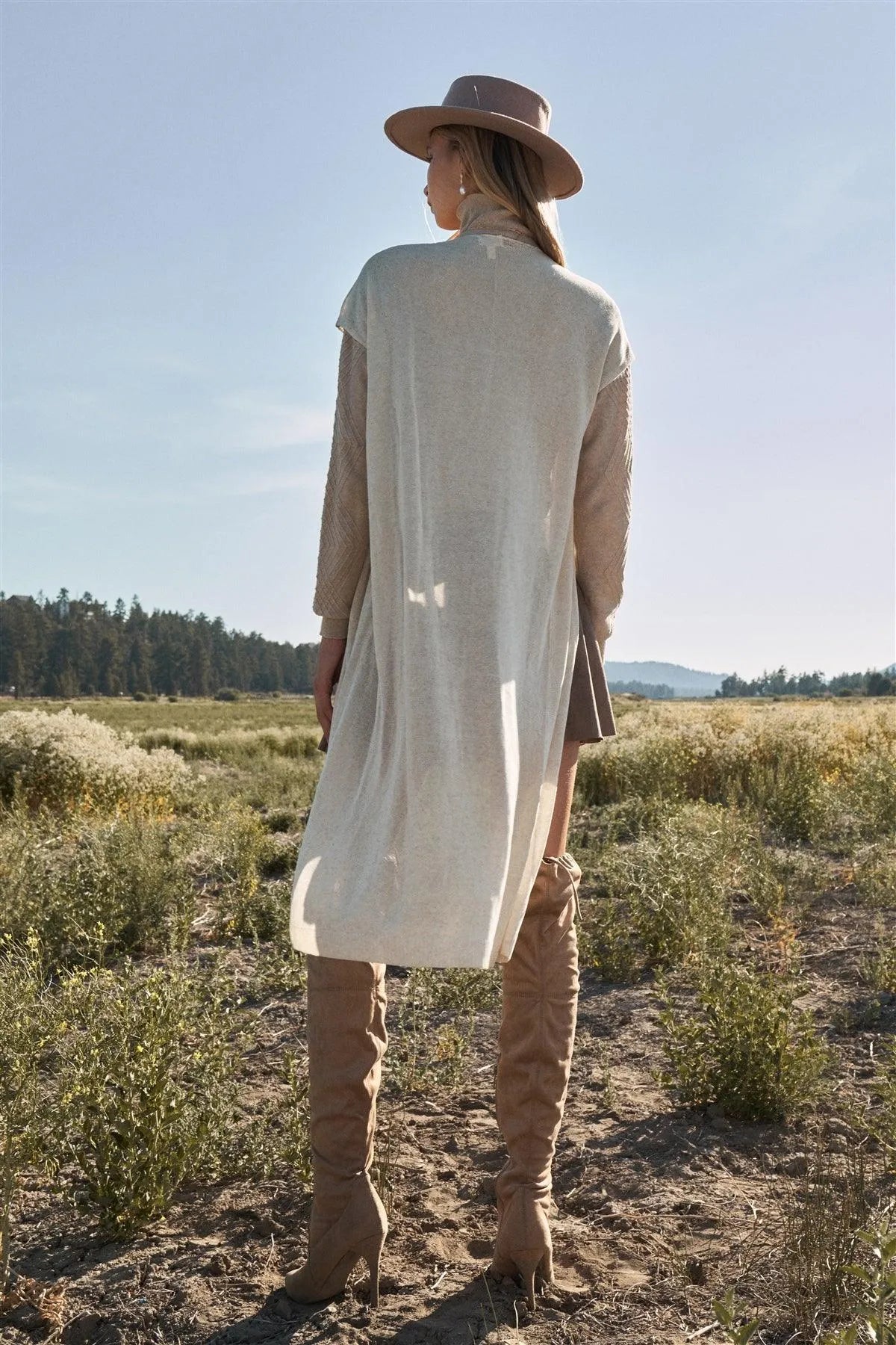 Oatmeal Short Sleeve Open Front Linen Cardigan /1-2-1 - Tasha Apparel Wholesale