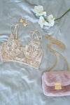 Nude Floral Lace Cropped Cami Underwire Bralette - Tasha Apparel Wholesale