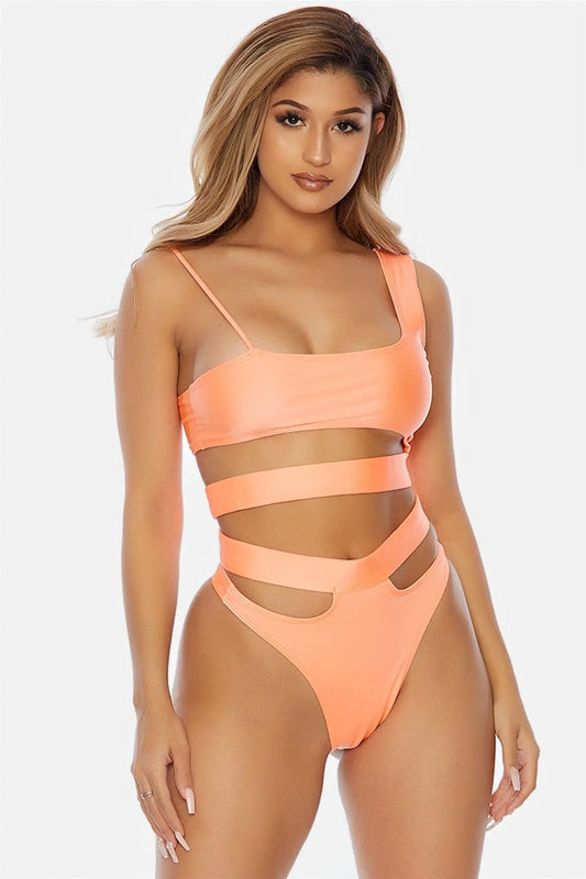 Orange Turks and Caicos Bikini Swimwear 2 Piece Set - Tasha Apparel Wholesale