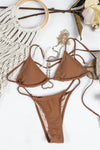 Nude Saint Martin Triangle Belly Chain String Side Bikini Swimwear 2 Piece Set - Tasha Apparel Wholesale