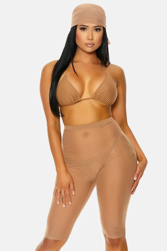 Coverup Mesh Sheer Biker Swim Shorts - Tasha Apparel Wholesale