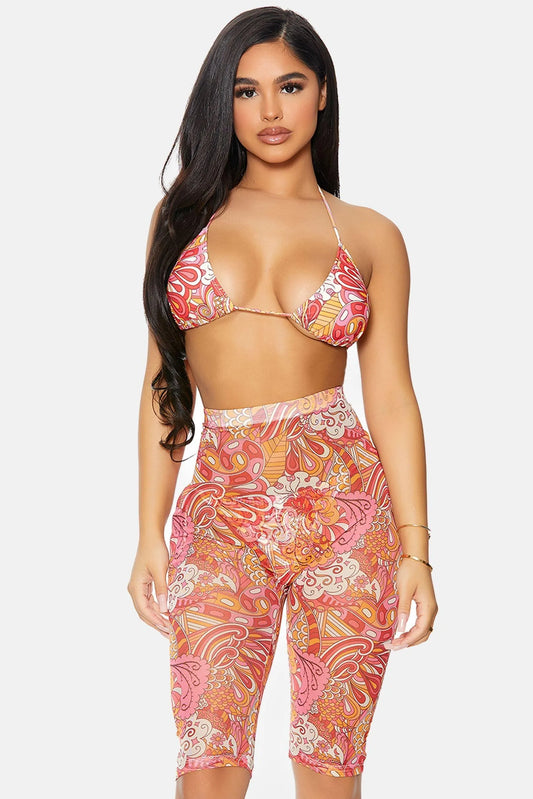 Coverup Mesh Sheer Biker High Waist Shorts Swimmer - Tasha Apparel Wholesale