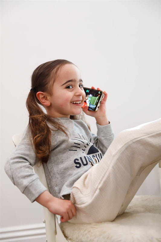 Toddler Girls Heather Grey "Sunshine" Print Long Sleeve Top /1-1-1-2 - Tasha Apparel Wholesale