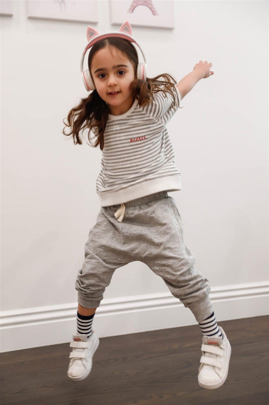 Toddler Little Girls "Merci" Cotton Stripe Short Sleeve Top - Tasha Apparel Wholesale