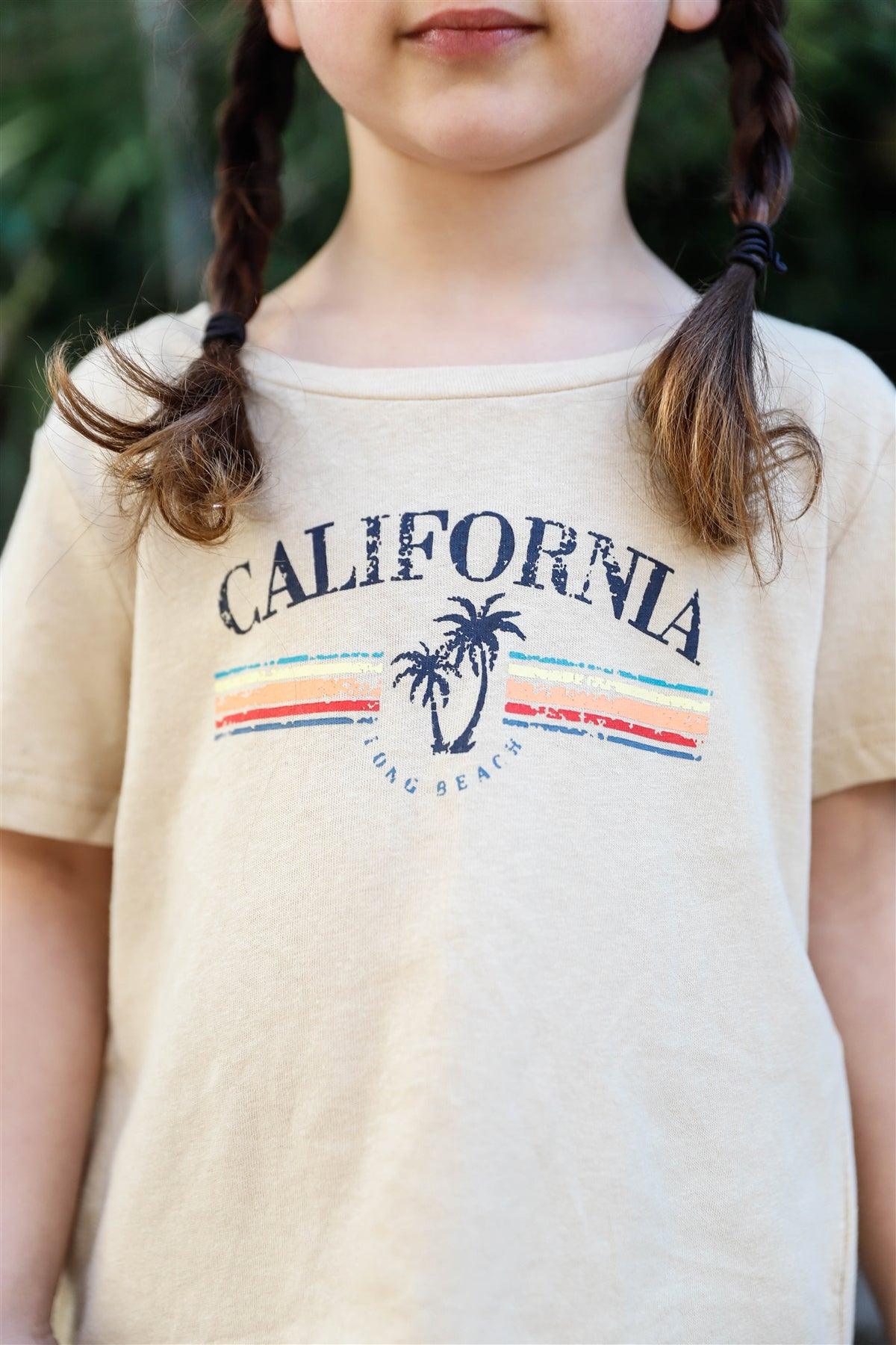 Girls Ivory "California" Print Short Sleeve Top /1-1-3-1