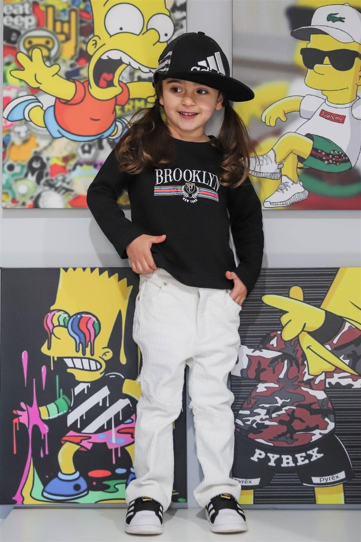 Toddler Girls Black "Brooklyn" Long Sleeve Sweater /1-2-2-1