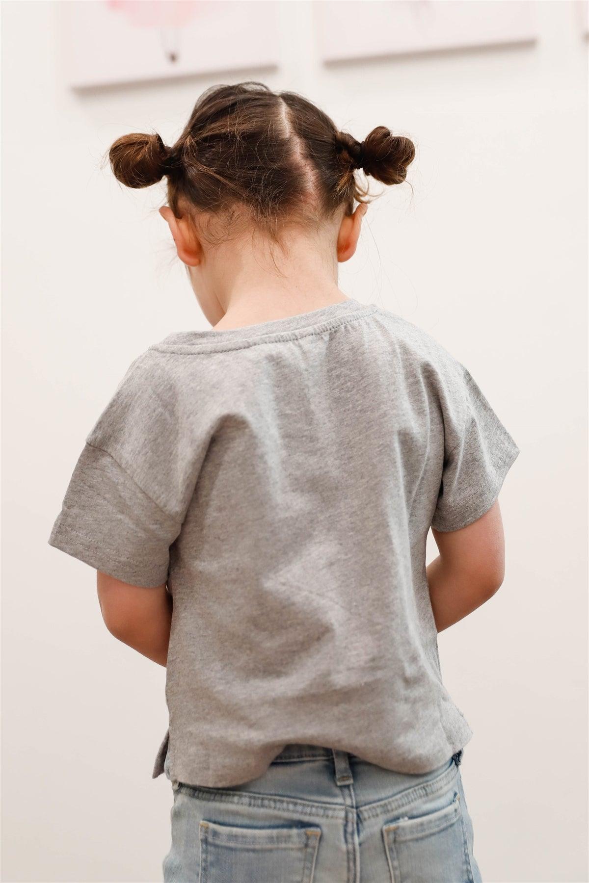 Toddler Girls Heather Grey "New York" Short Sleeve Top /1-2-2-1