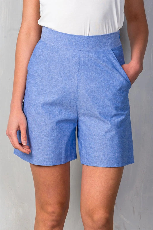Lavender Two Pockets Bermuda High-Rise Short /2-2-2 - Tasha Apparel Wholesale