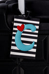 Stripe Luggage Tag Initial Letter 