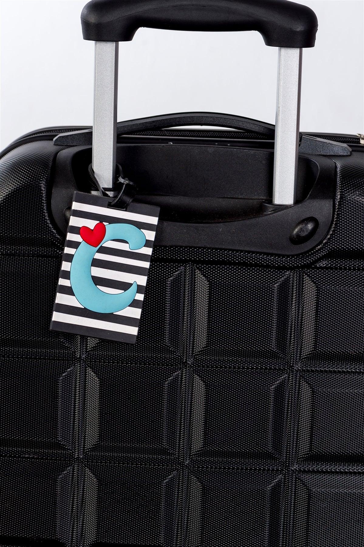 Stripe Luggage Tag Initial Letter "C" / 3 pieces