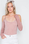 Pink Cami Cold Shoulder Bodycon Bodysuit /1-2-1