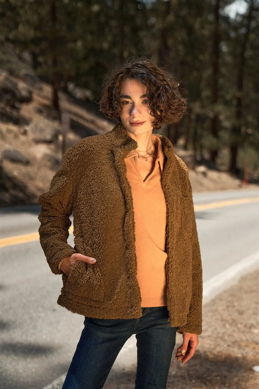 Faux Shearling Long Sleeve Shepherd Jacket /3-2-1 - Tasha Apparel Wholesale