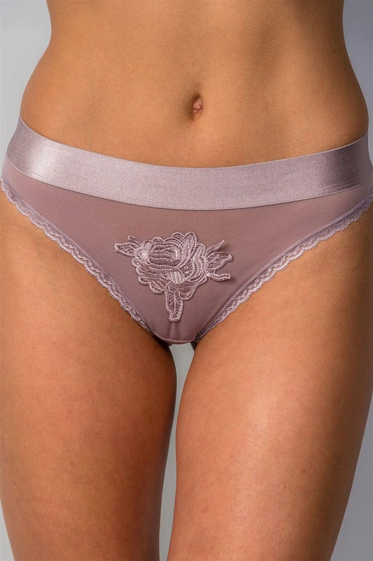 Mauve Underwear With Floral Embroidered /2-4-4-1 - Tasha Apparel Wholesale