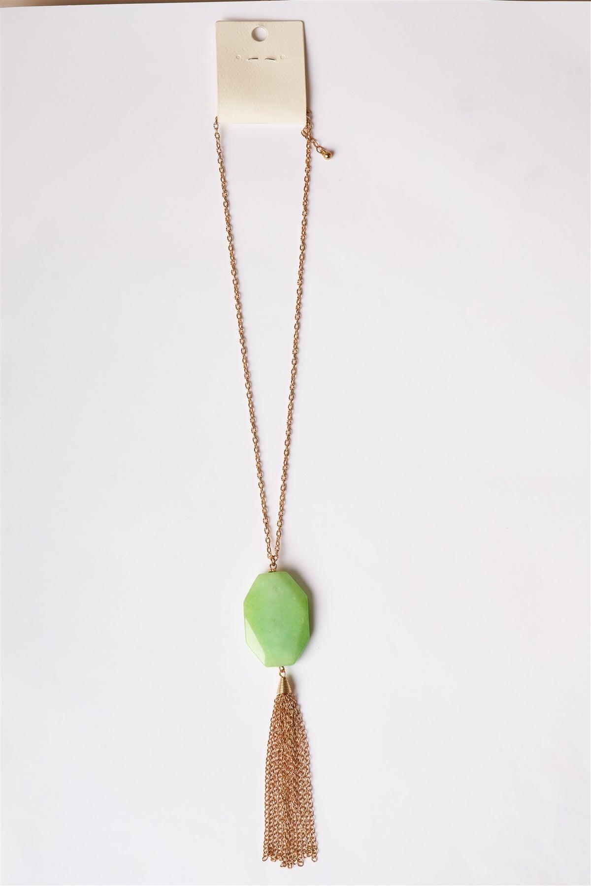 Sea Green Dashing Tassel Pendant Necklace /1 Piece