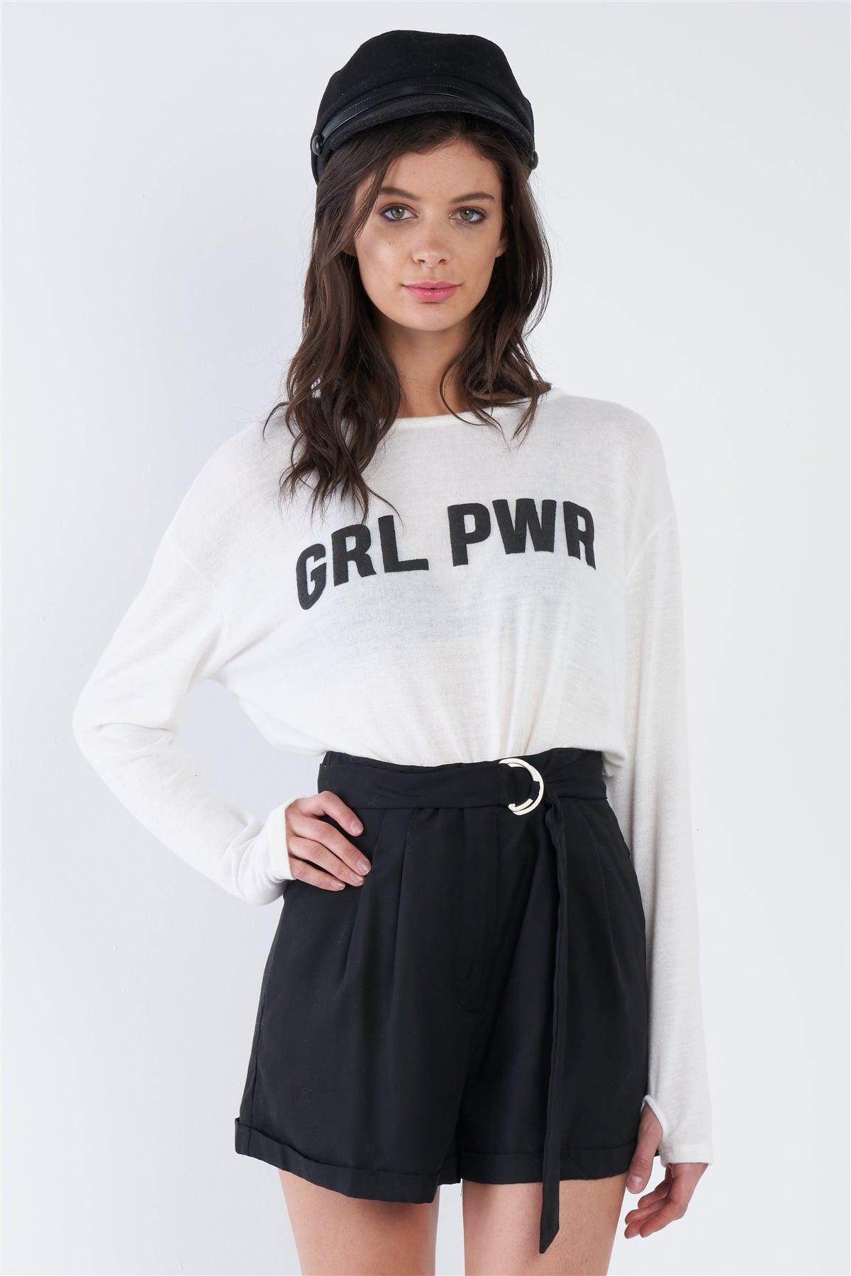 Off-White "GRL PWR" Long Sleeve Thumb Hole Top /3-2-1