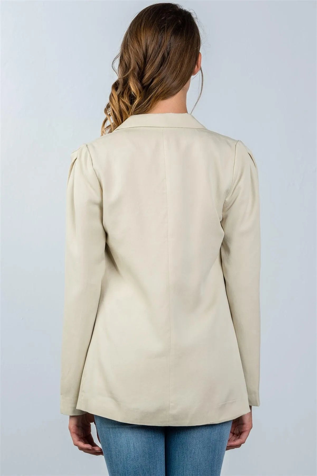 Ivory One Button Closure Blazer / 3-2-1 - Tasha Apparel Wholesale