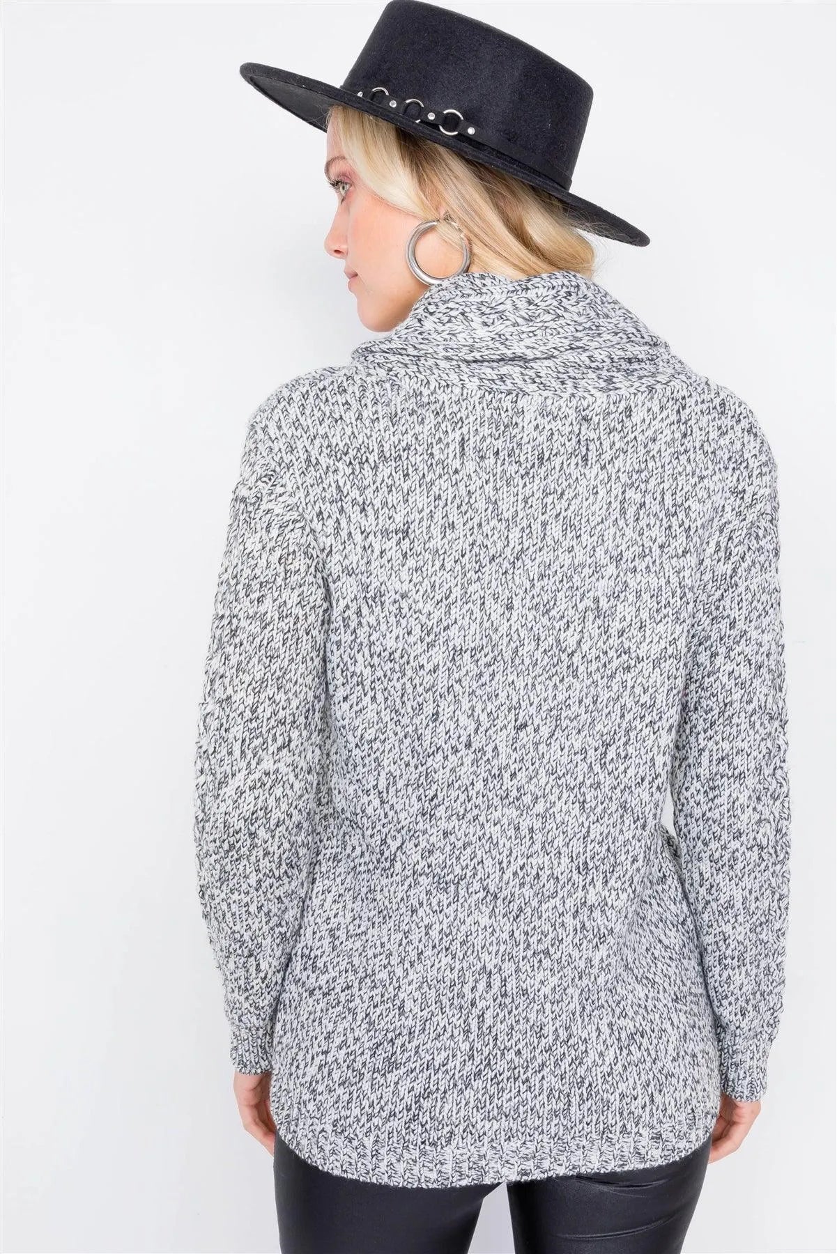 Black White Cotton Sweater /4-2 - Tasha Apparel Wholesale