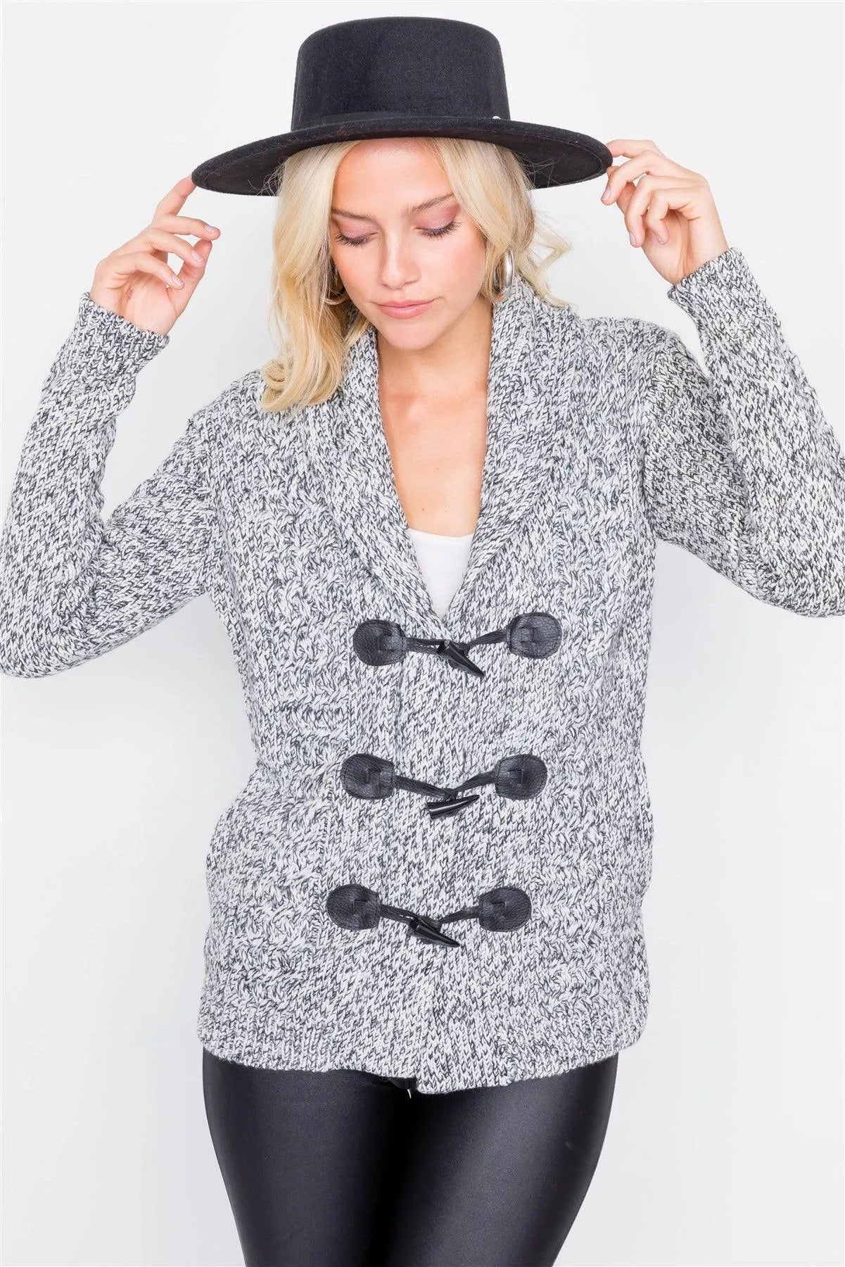 Black White Cotton Sweater /4-2 - Tasha Apparel Wholesale