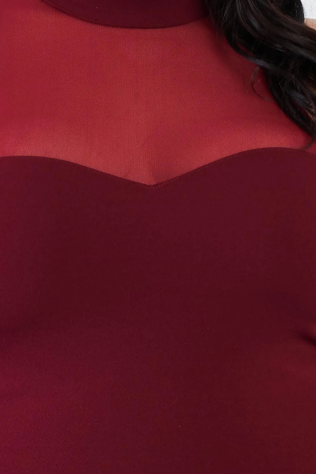 Junior Plus Size Burgundy Mock Turtleneck Bodysuit /2-1-1 - Tasha Apparel Wholesale