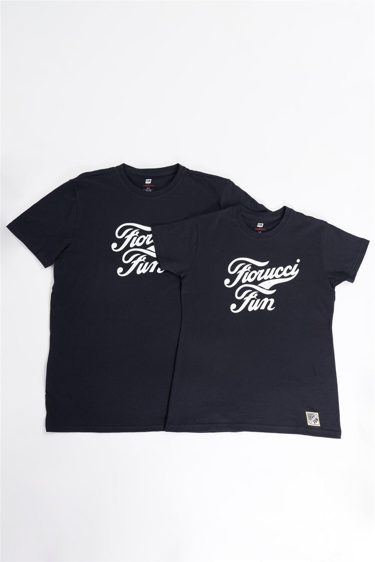 Fiorucci Fun Men's Black & White Printed Logo T-Shirt For Him /1-2-2