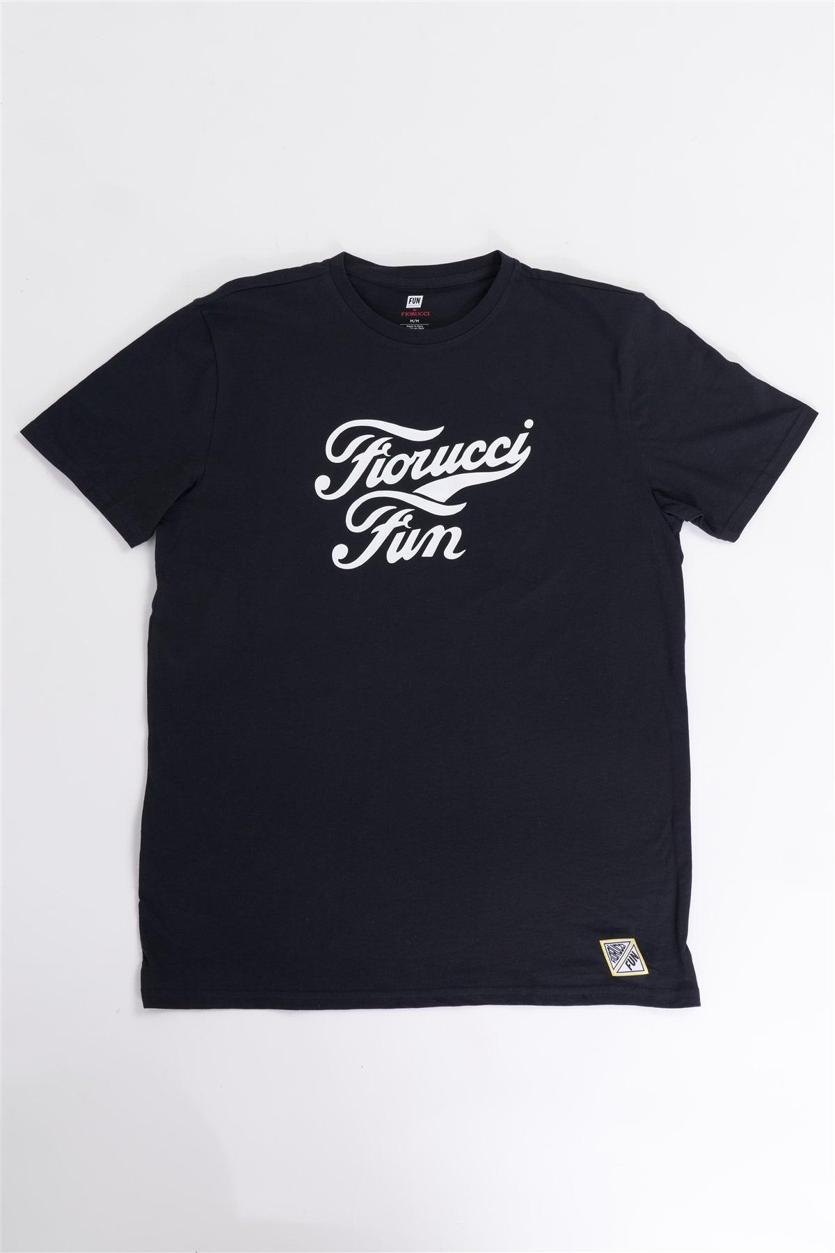 Fiorucci Fun Men's Black & White Printed Logo T-Shirt For Him /2-2-2