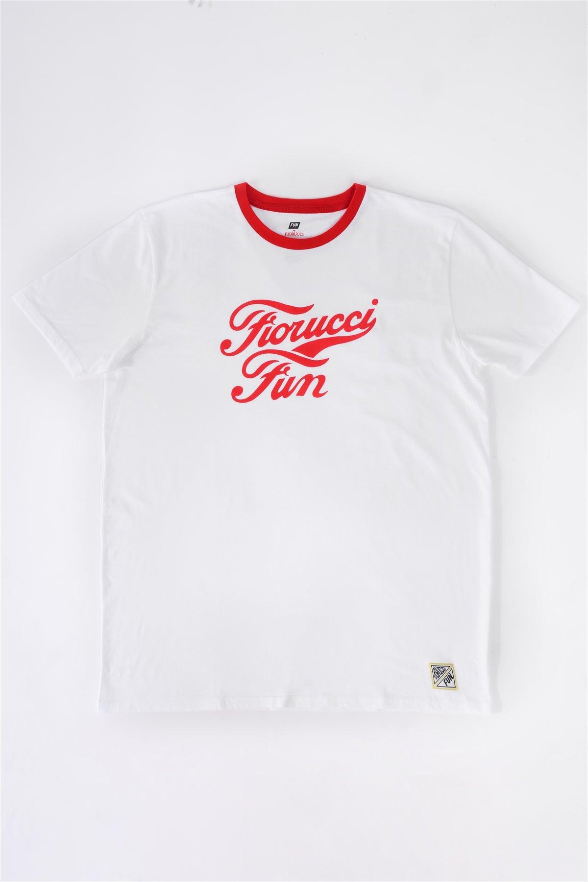 Fiorucci Fun Men's White & Red Printed Logo T-Shirt For Him /2-1-1