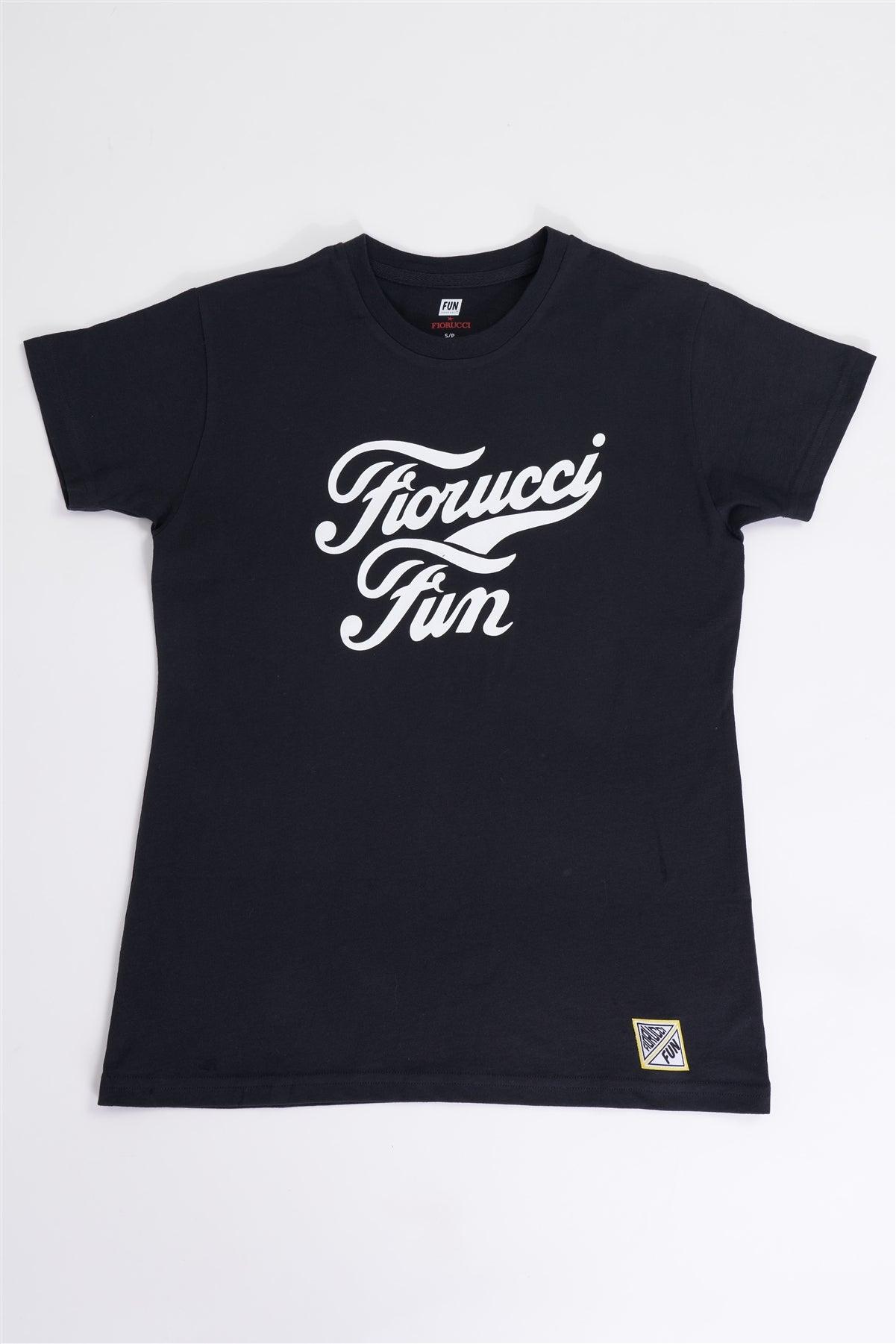 Fiorucci Fun Black & White Printed Logo T-Shirt For Her /2-2-1