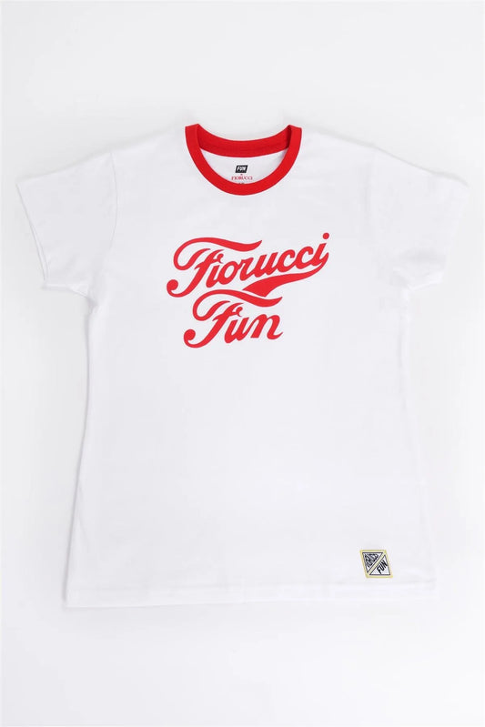 Fiorucci Fun White & Red Printed Logo T-Shirt For Her - Tasha Apparel Wholesale