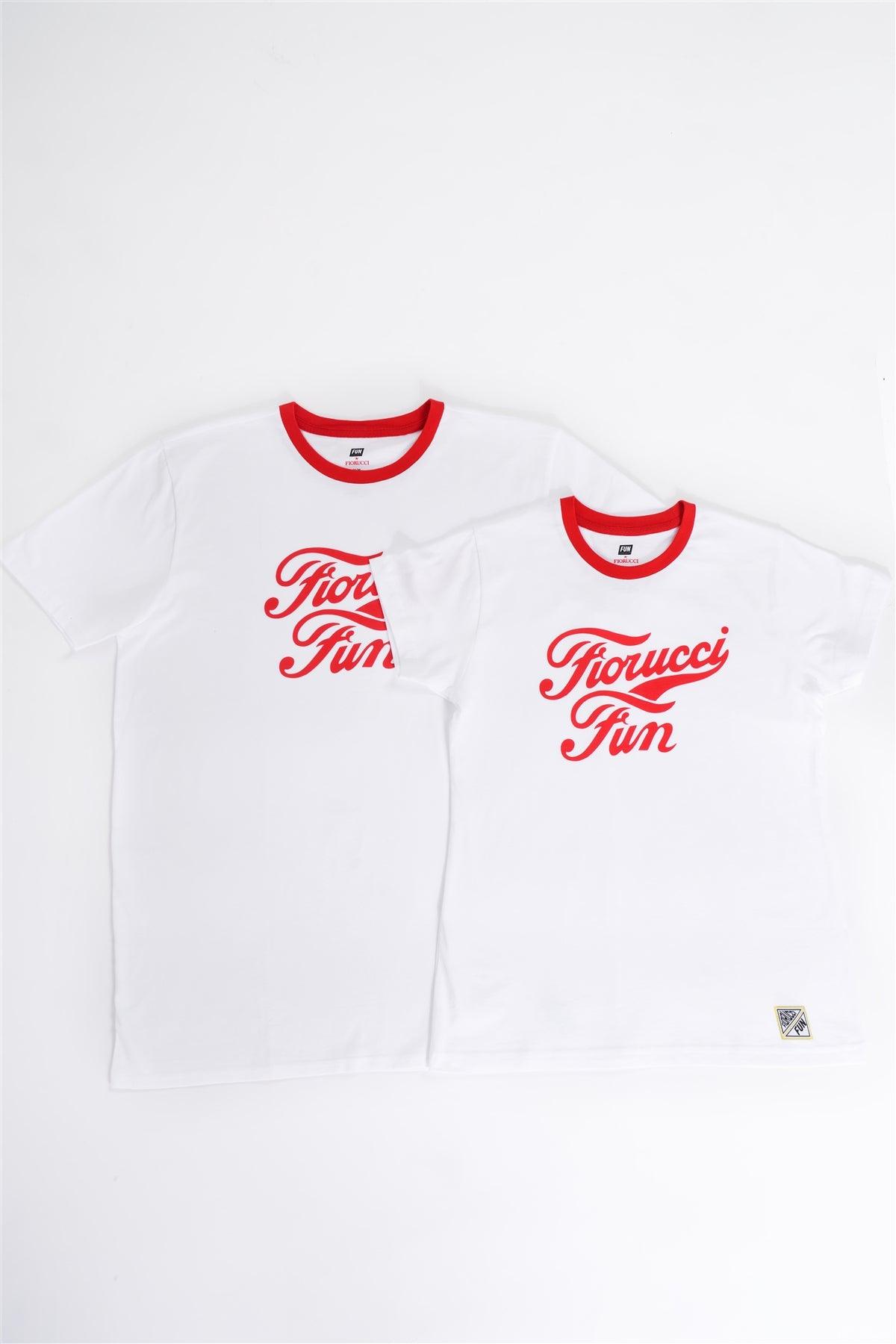 Fiorucci Fun White & Red Printed Logo T-Shirt For Her