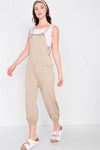 Coffee Casual Cinched Adjustable Overalls