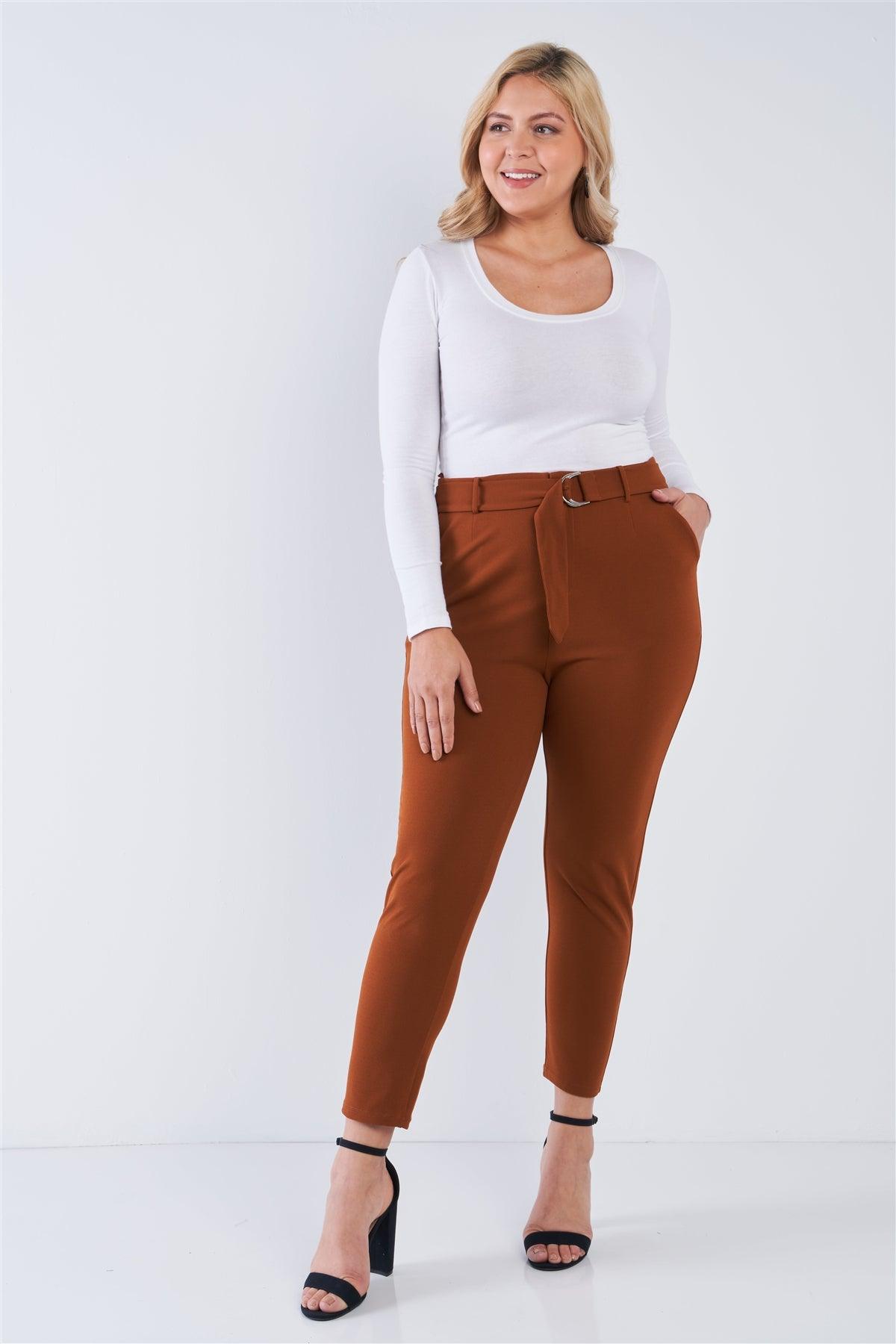 Junior Plus Size Ginger Bread High Waisted Ankle Length Pants /2-2-2