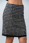Black And White Houndstooth Mini Skirt / 2-2-2