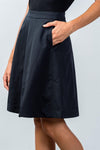Navy Knee-Length Midi Skirt With Side Pockets / 4-4