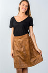 Brown Animal Print Mini Skirt / 2-1-1