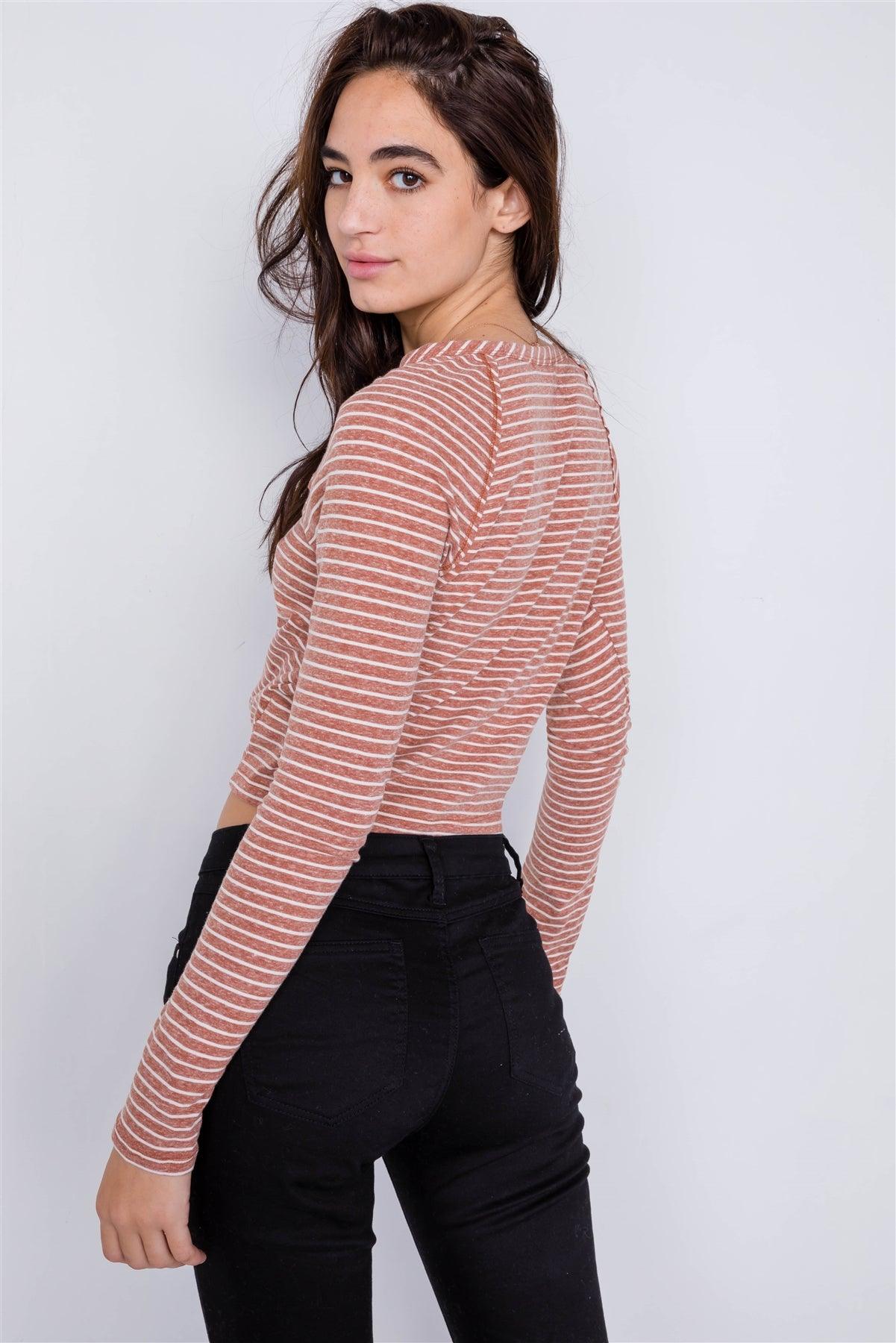 Copper Washed Cotton Front Tie Crop Top /2-2-2