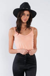 Light Coral Pink Boho Ribbed Low Back Spaghetti Strap Crop Top /2-2-1 - Tasha Apparel Wholesale