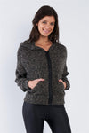 Heather Charcoal Grey Athletic Full Zip Hoodie Sweater  /1-2-1