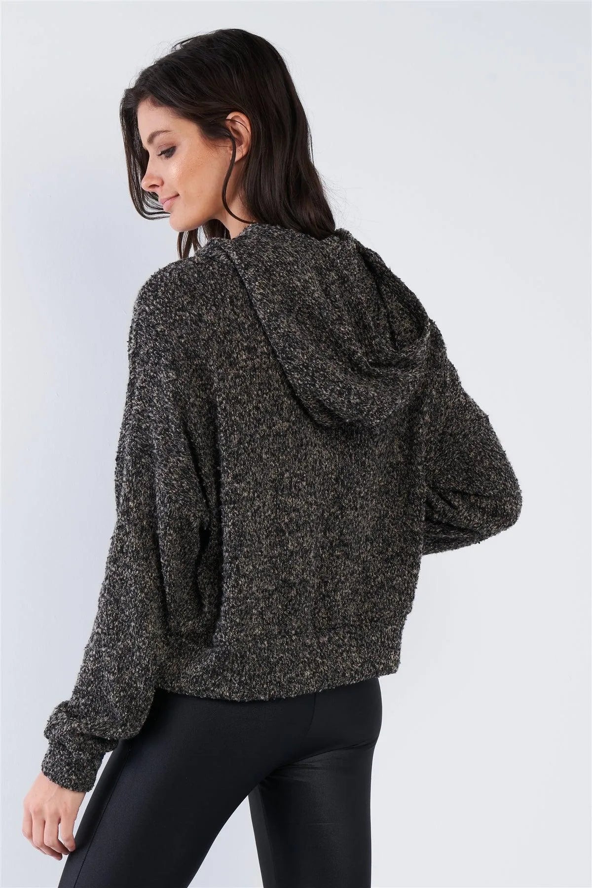 Heather Charcoal Grey Athletic Full Zip Hoodie Sweater /1-2-1 - Tasha Apparel Wholesale