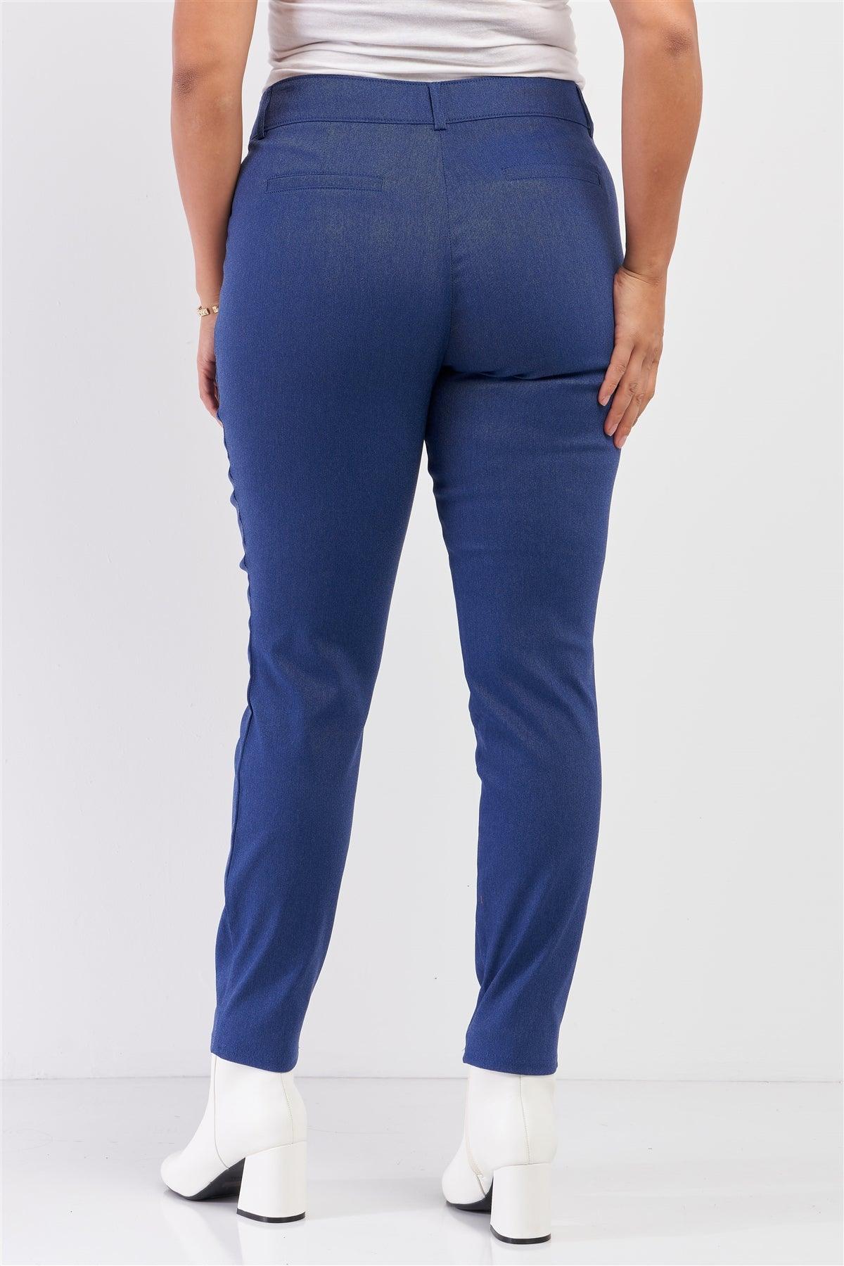 Junior Plus Medium Blue Mid-Rise Denim Legging Slim Fit Pants /2-2-1