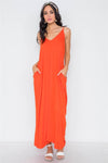 Orange Solid Cami Maxi Dress /1-2-3