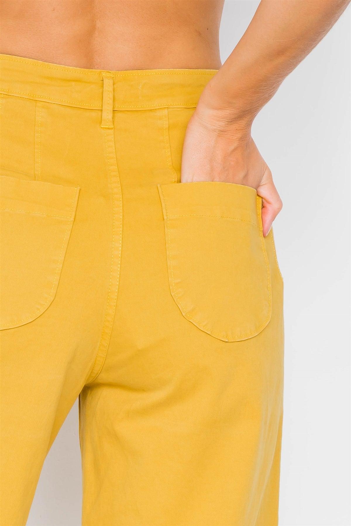 Mustard Yellow Hipster High Waist Gaucho Pants /3-2-1