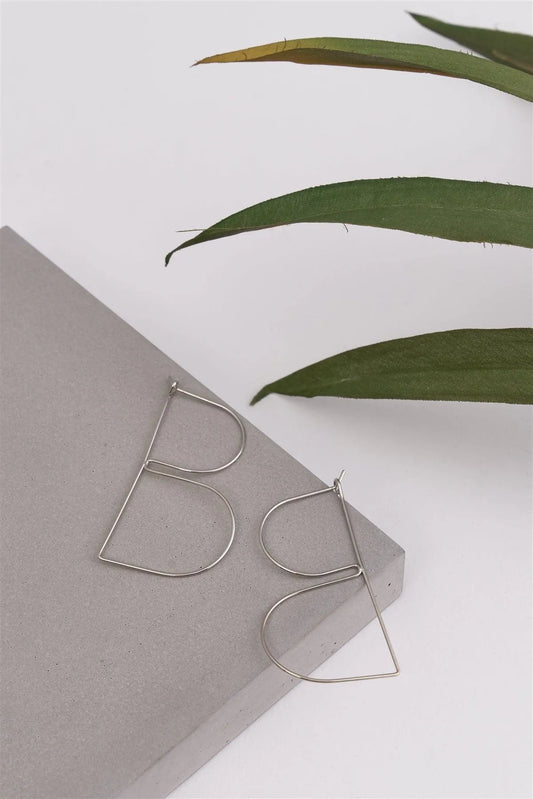 Silver letter B Dangle Earrings - Pack of 11 pieces - Tasha Apparel Wholesale