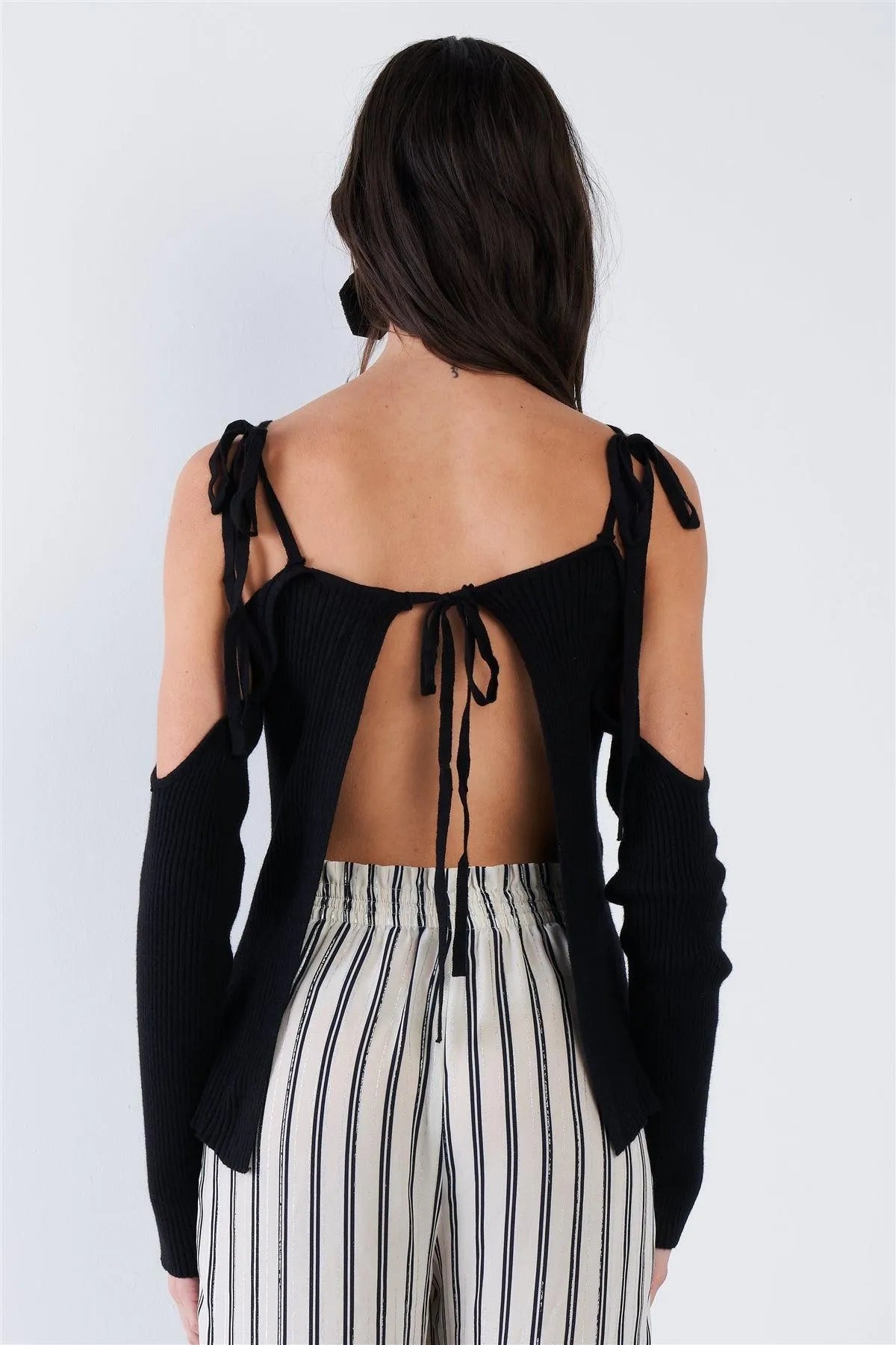 Shoulder Open Off Wholesale Ribbed Off The Shoulder Open Back Sweater