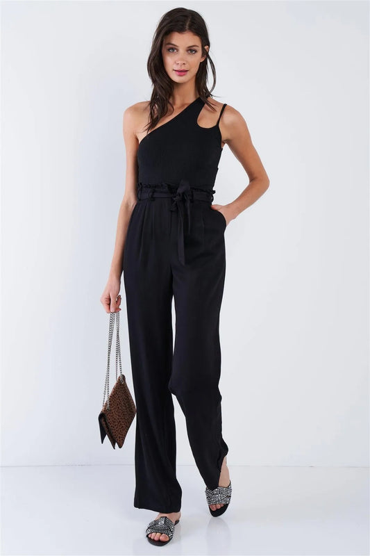 Black Office Chic Relaxed Fit High Waist Boot Cut Pants /3-2-1 - Tasha Apparel Wholesale