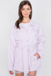 Pastel Lavender Vintage Denim Mini Jean Dress Jacket /3-2